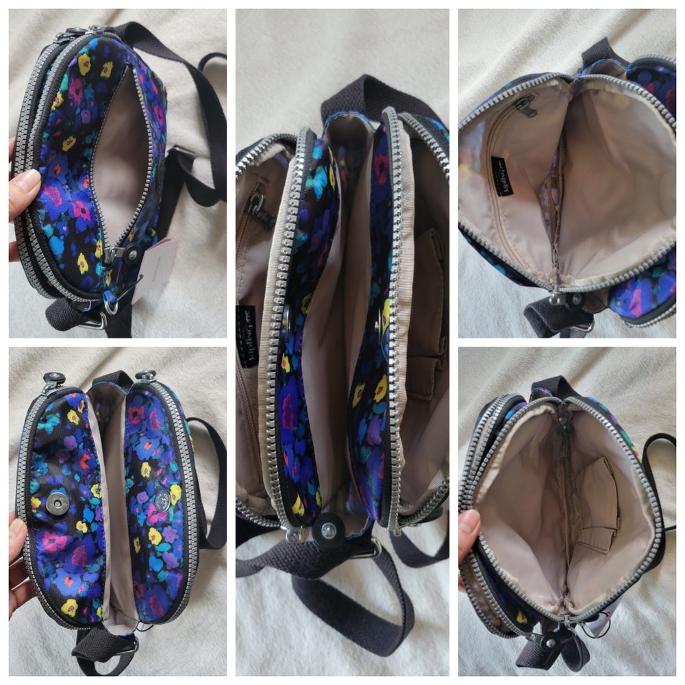 ✨️HP✨️Kipling | NWT Blue/Multicolor 'Fresh Freesia' Floral Crossbody Bag - Picture 8 of 10